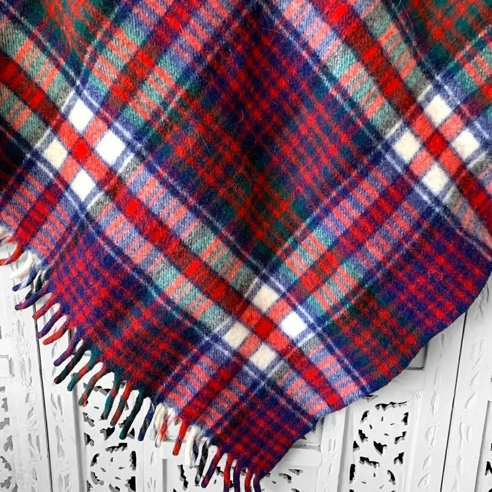 Curvon Imperial Wool Plaid Throw Blanket